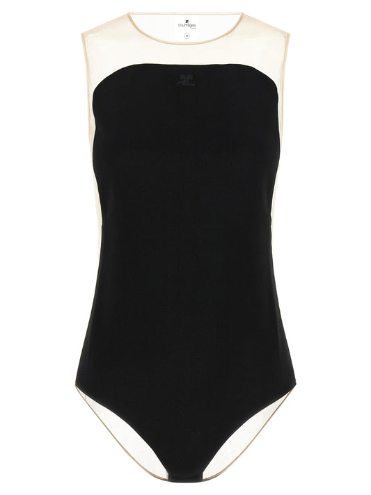 Courrèges Black Polyester Bodysuit