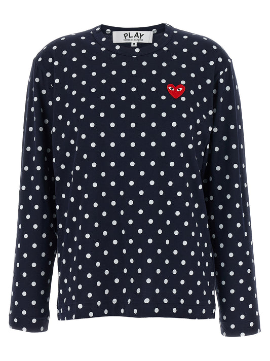 Comme Des Garçons Play Blue Cotton Long Sleeve T-Shirt