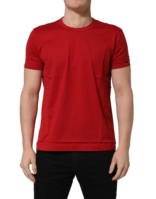 Dolce & Gabbana Men's Regular Fit Short-Sleeve Crew Neck Cotton T-Shirt - Red Print
