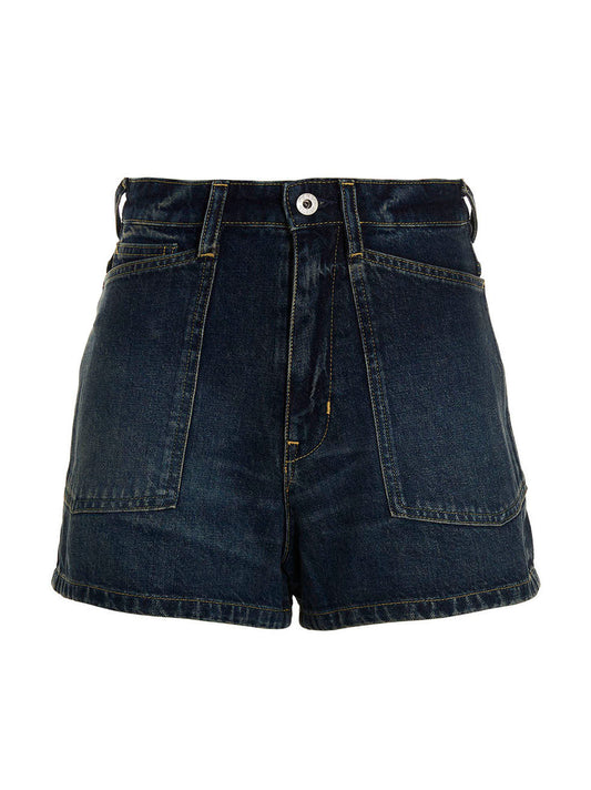 Kenzo Women's Cotton Denim Shorts - Blue