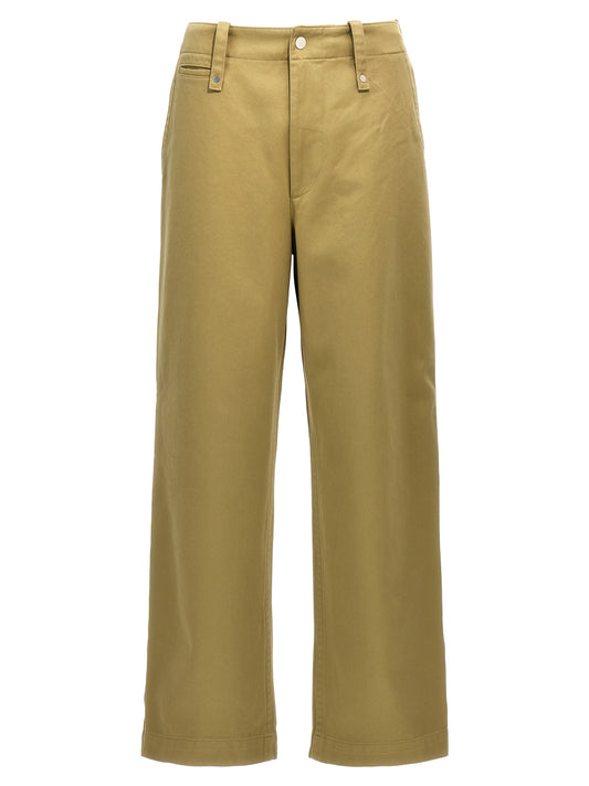 Trousers by Burberry for men in cotton beige features a sculptural silhouette, showcasing a sculptural and long with a sophisticated for a sculptural finish.