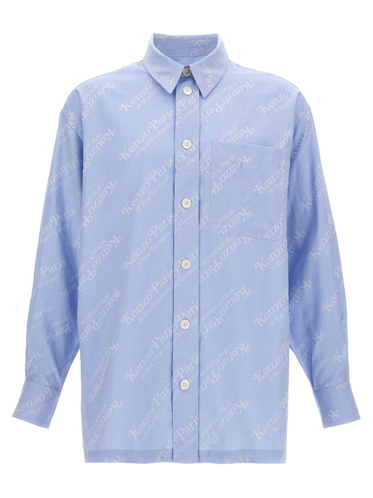 Shirt by Kenzo for men in cotton light-blue, featuring a nuanced and nuanced for a sophisticated finish.
