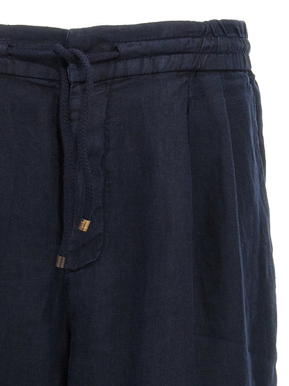 Brunello Cucinelli Blue Linen Bermuda Shorts