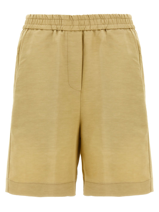 NUDE Women's Linen & Viscose Bermuda Shorts - Beige Nude