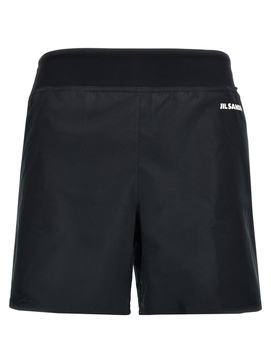 Jil Sander Women's Polyester Bermuda Shorts - Black Print