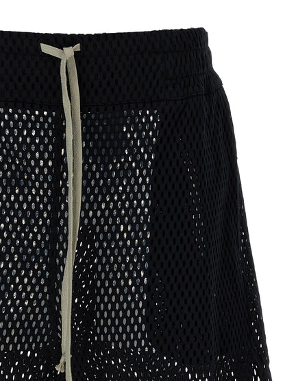 Rick Owens Black Cotton Bermuda Shorts