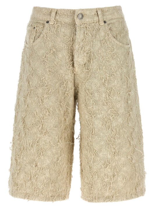 Denim Shorts by Haikure for women in denim cotton & fur beige presents a contemporary silhouette, featuring a contemporary relaxed-fit & wide and short with a contemporary for a sophisticated summer look.