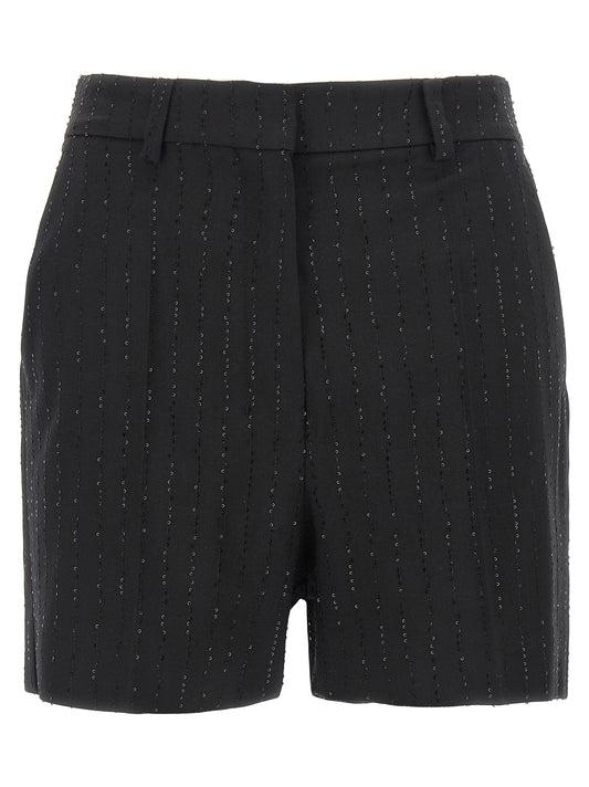 Bermuda Shorts by Max Mara for women in polyamide virgin wool & sequins black features a sartorial silhouette, showcasing a sartorial and short with a sophisticated for a sartorial look.