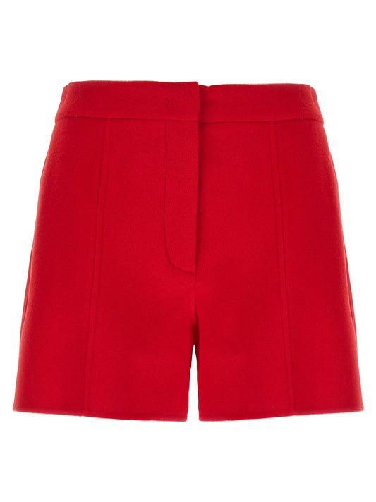 Bermuda Shorts by Sportmax for women in virgin wool multicolor & red presents a sleek silhouette, featuring a sleek with a refined short and a sophisticated low rise.