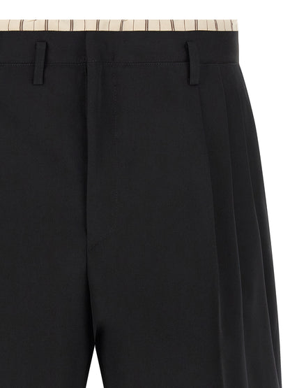 Maison Margiela Black Wool Bermuda Shorts