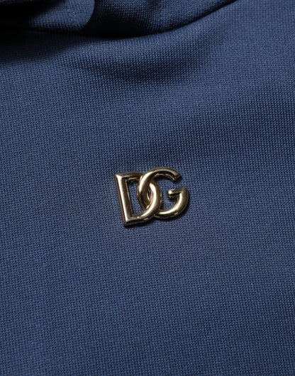 Dolce & Gabbana Men's Regular Fit Cotton Sweatshirt Hoodie - Blue Coral Gold Print