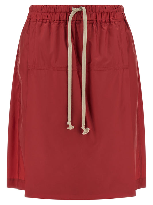 Bermuda Shorts by Rick Owens for women in polyester multicolor & red presents a sleek silhouette, featuring a sleek wide with a refined short and a sophisticated .