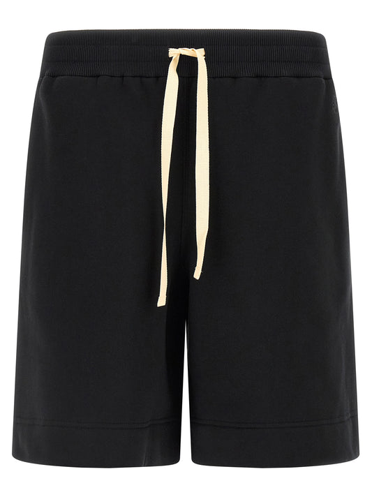 Jil Sander Men's Wide Cotton Bermuda Shorts - Black
