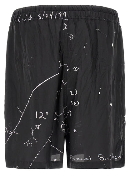 Rick Owens Bicolor Viscose Bermuda Shorts