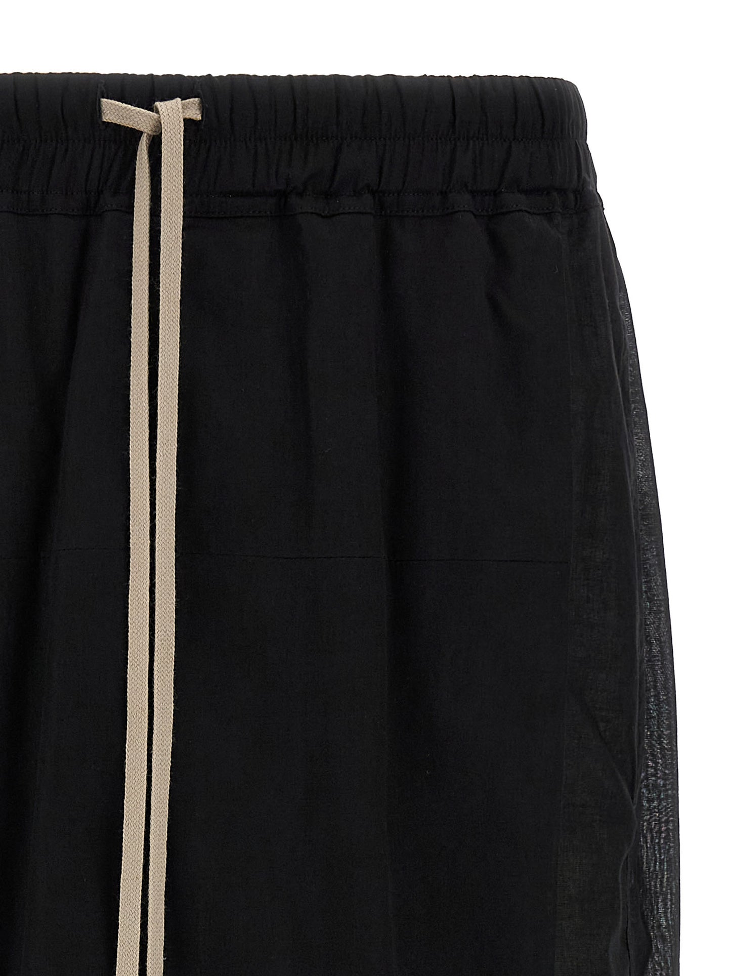 Bermuda Shorts by Rick Owens for men in cotton black & transparent showcases a on trend silhouette, featuring a tailored wide with a classic short and sophisticated for a on trend finish.