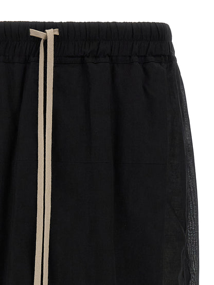 Bermuda Shorts by Rick Owens for men in cotton black & transparent showcases a on trend silhouette, featuring a tailored wide with a classic short and sophisticated for a on trend finish.