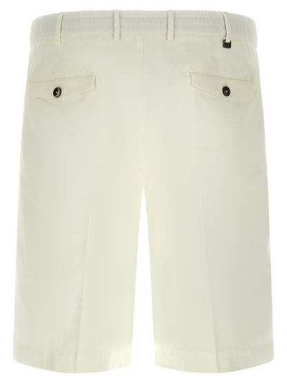 PT Torino White Cotton Bermuda Shorts