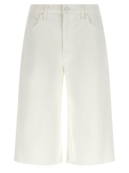 Mother Denim White Cotton Bermuda Shorts