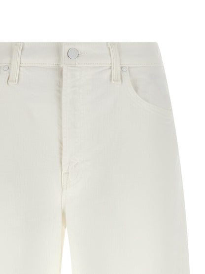Mother Denim White Cotton Bermuda Shorts
