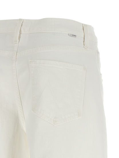 Mother Denim White Cotton Bermuda Shorts