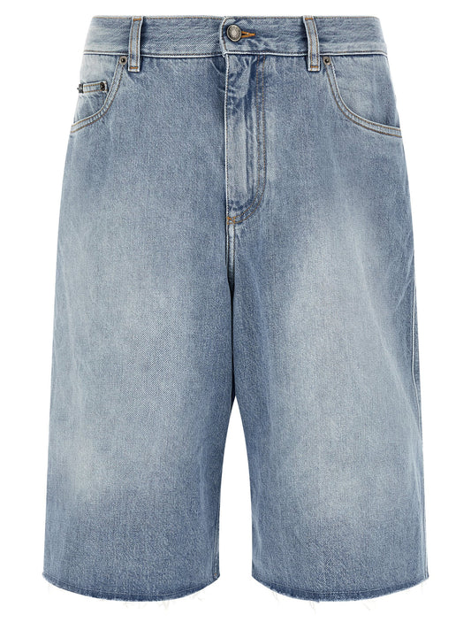 Denim Shorts by Dolce & Gabbana for men in denim cotton light-blue features an effortlessly on trend silhouette, showcasing a effortlessly on trend wide and short cut with a comfortable for a refined look.