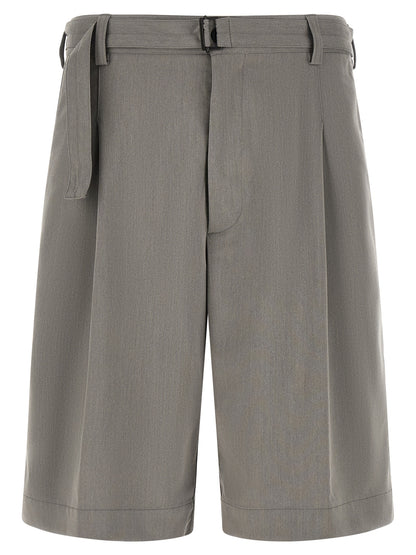 CELLAR DOOR Gray Polyester Bermuda Shorts