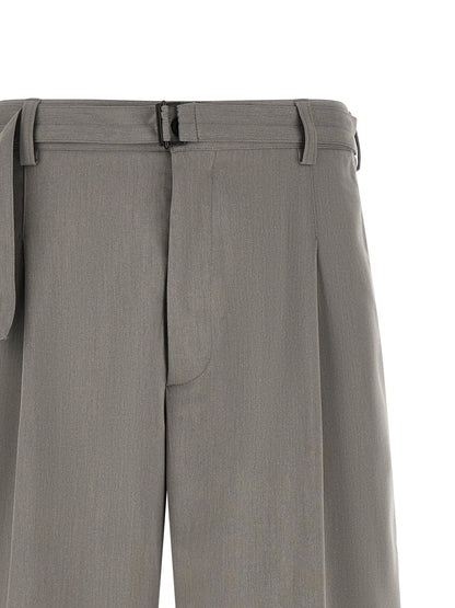 CELLAR DOOR Gray Polyester Bermuda Shorts