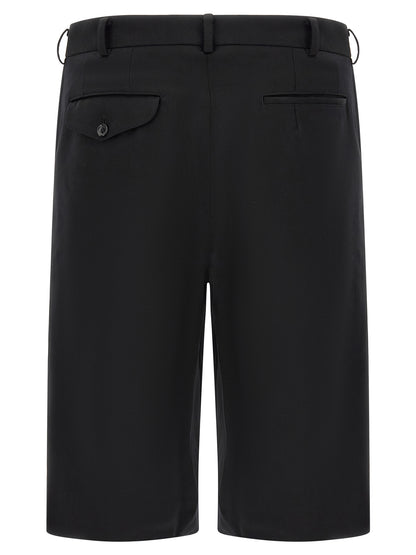 Comme Des Garçons Black Wool Bermuda Shorts