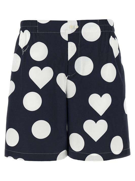 Bermuda Shorts by Jacquemus for men in cotton blue & print features an tailored silhouette, showcasing a tailored with a short and for a sophisticated look.