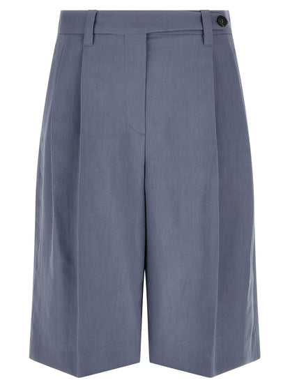 Brunello Cucinelli Blue Viscose Bermuda Shorts