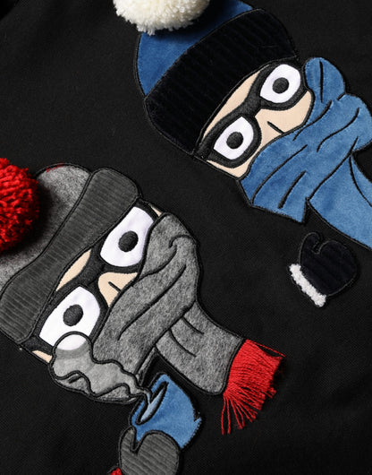 Dolce & Gabbana Men's Regular Fit Cotton Sweatshirt Hoodie - Black Multicolor