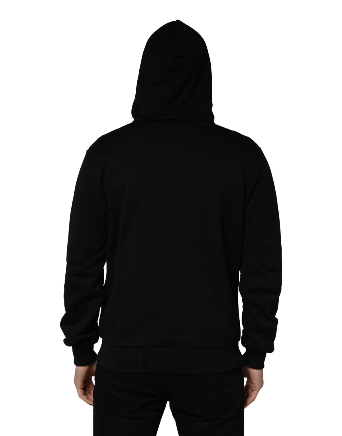 Dolce & Gabbana Men's Regular Fit Cotton Sweatshirt Hoodie - Black Multicolor