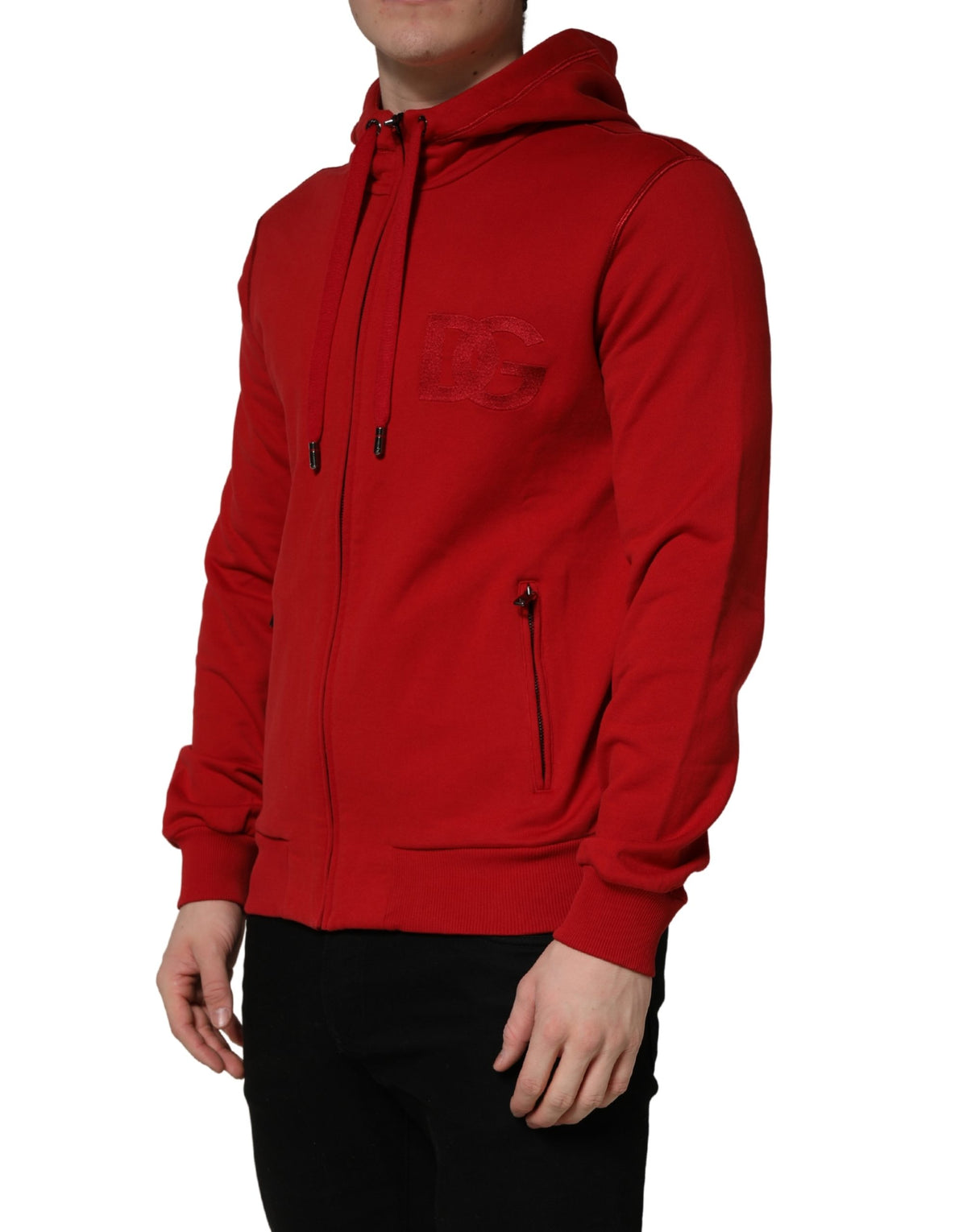 Dolce & Gabbana Men's Regular Fit Cotton Sweatshirt Hoodie - Red