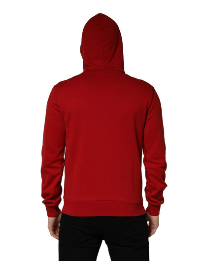 Dolce & Gabbana Men's Regular Fit Cotton Sweatshirt Hoodie - Red