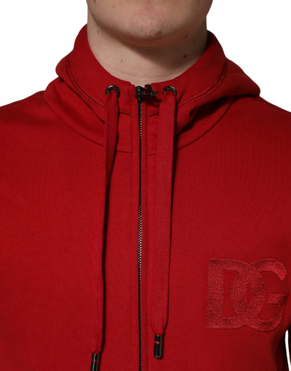 Dolce & Gabbana Men's Regular Fit Cotton Sweatshirt Hoodie - Red
