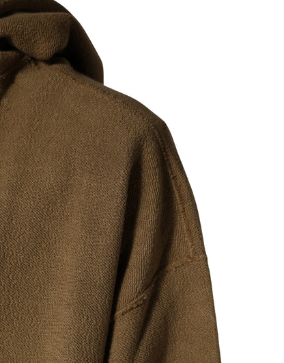 Dolce & Gabbana Men's Regular Fit Cotton Sweatshirt Hoodie - Brown Sand