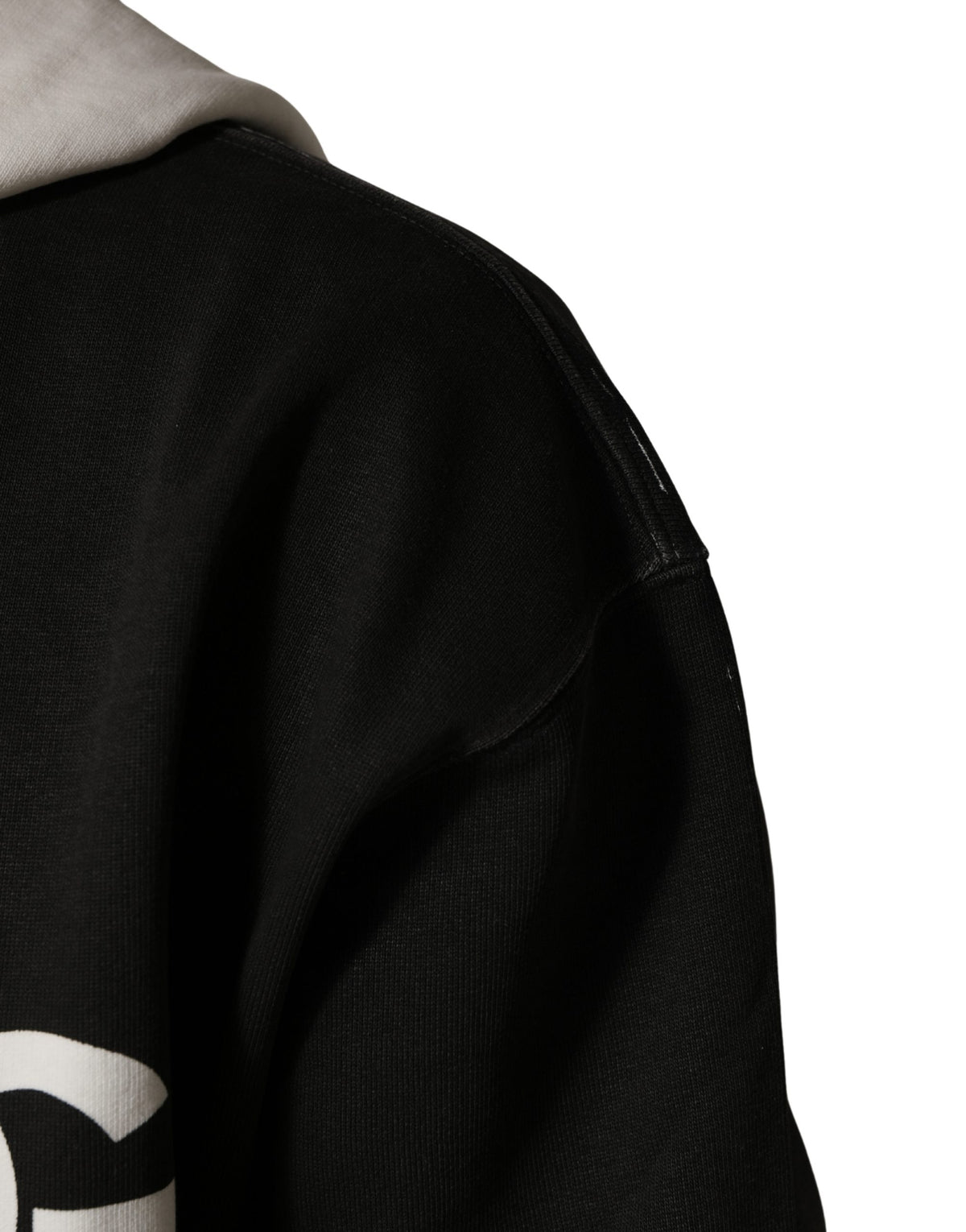 Dolce & Gabbana Men's Regular Fit Cotton Sweatshirt Hoodie - Black White Print