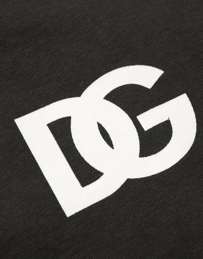Dolce & Gabbana Men's Regular Fit Cotton Sweatshirt Hoodie - Black White Print
