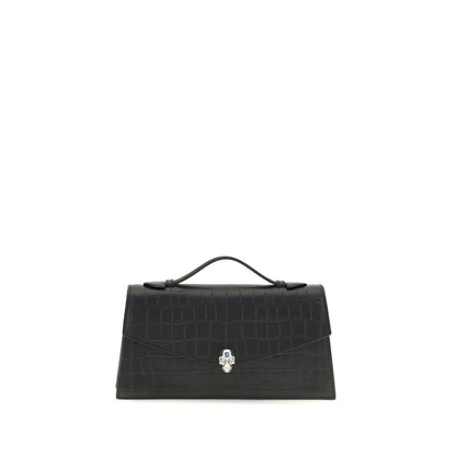 Alexander McQueen Black Calf Leather Bos Taurus Shoulder Bag