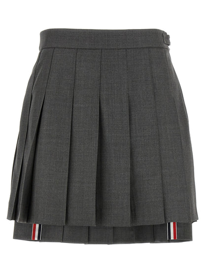 Thom Browne Gray Wool Long Skirt
