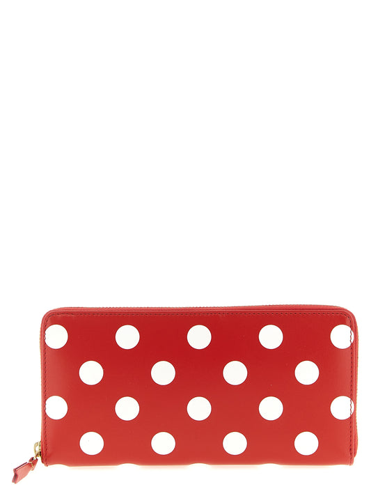 Wallet by Comme Des Garçons for men in calfskin leather multicolor, red & print presents a architectural silhouette from the Calfskin Leather Wallet collection, showcasing architectural for a architectural finish.