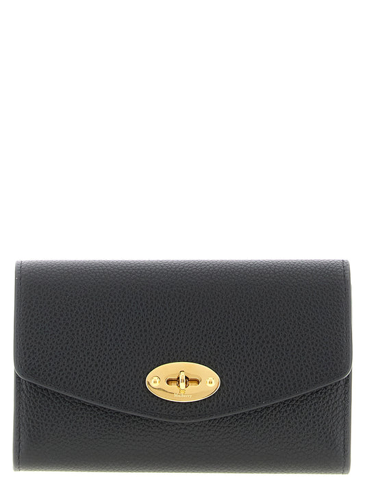 Cardholder Card Case by Mulberry for women in leather & metal black & gold features a refined silhouette, showcasing the elegant lines of the Darley Leather & Metal Cardholder Card Case alongside premium card-organization for a refined finish.