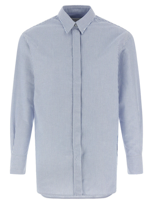 Blouse by Golden Goose for women in cotton light-blue, patterned & striped features an polished silhouette, showcasing a sophisticated and long-sleeve detail for a truly polished finish.