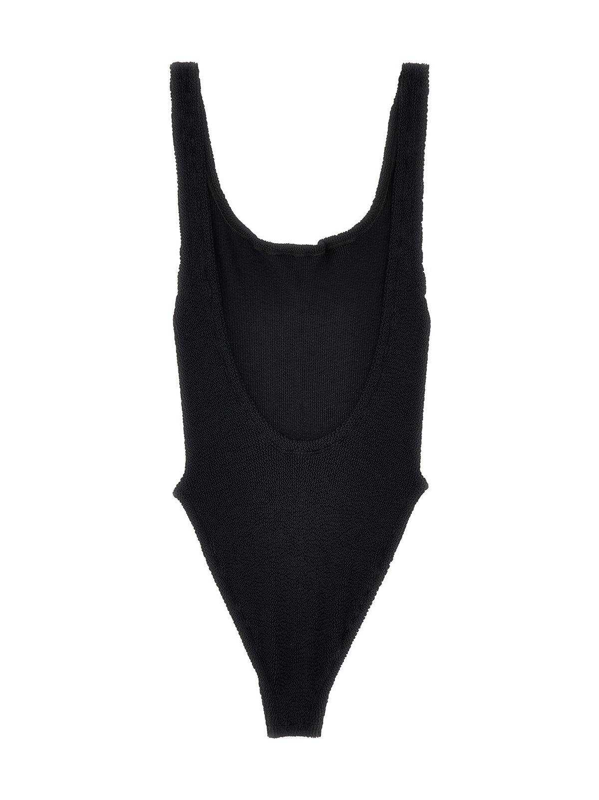 One-Piece Swimsuit by Hunza G for women in stretch polyamide black & signature features a exquisite silhouette, showcasing the exquisite design of this Women's Stretch Polyamide One-Piece Swimsuit with a exquisite fit and cut.