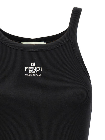 Fendi Black Cotton Sleeveles T-Shirt