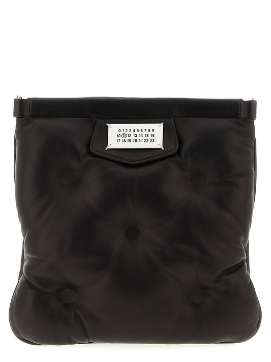 Mini 2-in-1 Shoulder & Crossbody Clutch Handbag by Maison Margiela for women in nappa lamb leather black & signature features a versatile chic silhouette, meticulously detailed with a secure magnetic, ample , and versatile crossbody-strap, shoulder-strap & adjustable-strap.