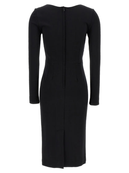 Dolce & Gabbana Black Viscose Midi Dress