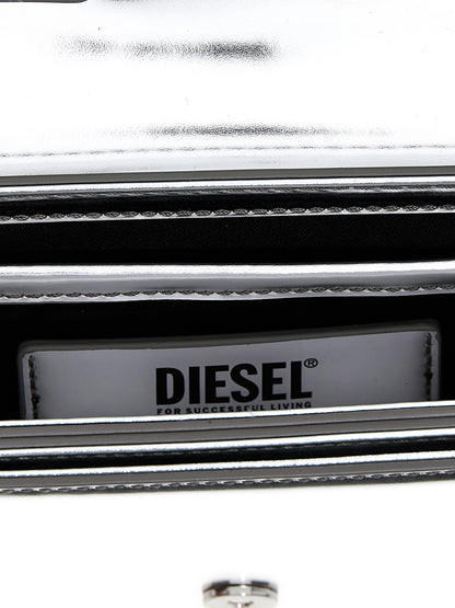 Diesel Silver Cowhide Shoulder Bag