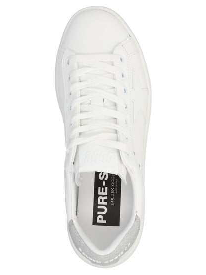 Golden Goose Silver Leather Low Top Sneakers