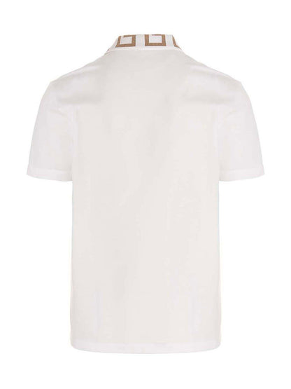 Versace White Cotton Polo Shirt